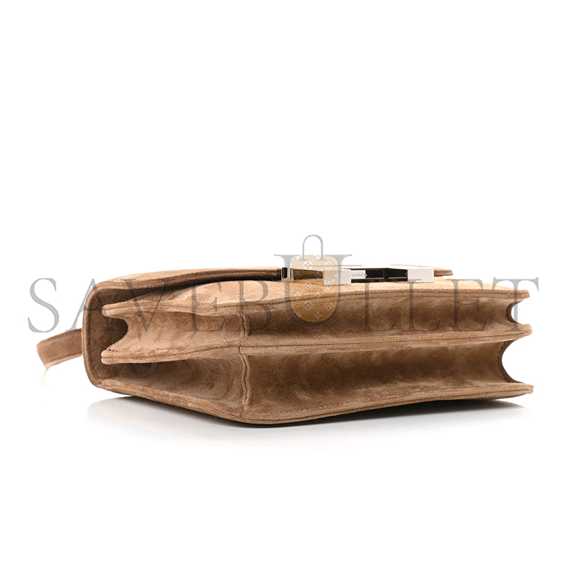 H**me5 master constance 18 marron glace veau doblis suede palladium hardware (18*15*4cm)